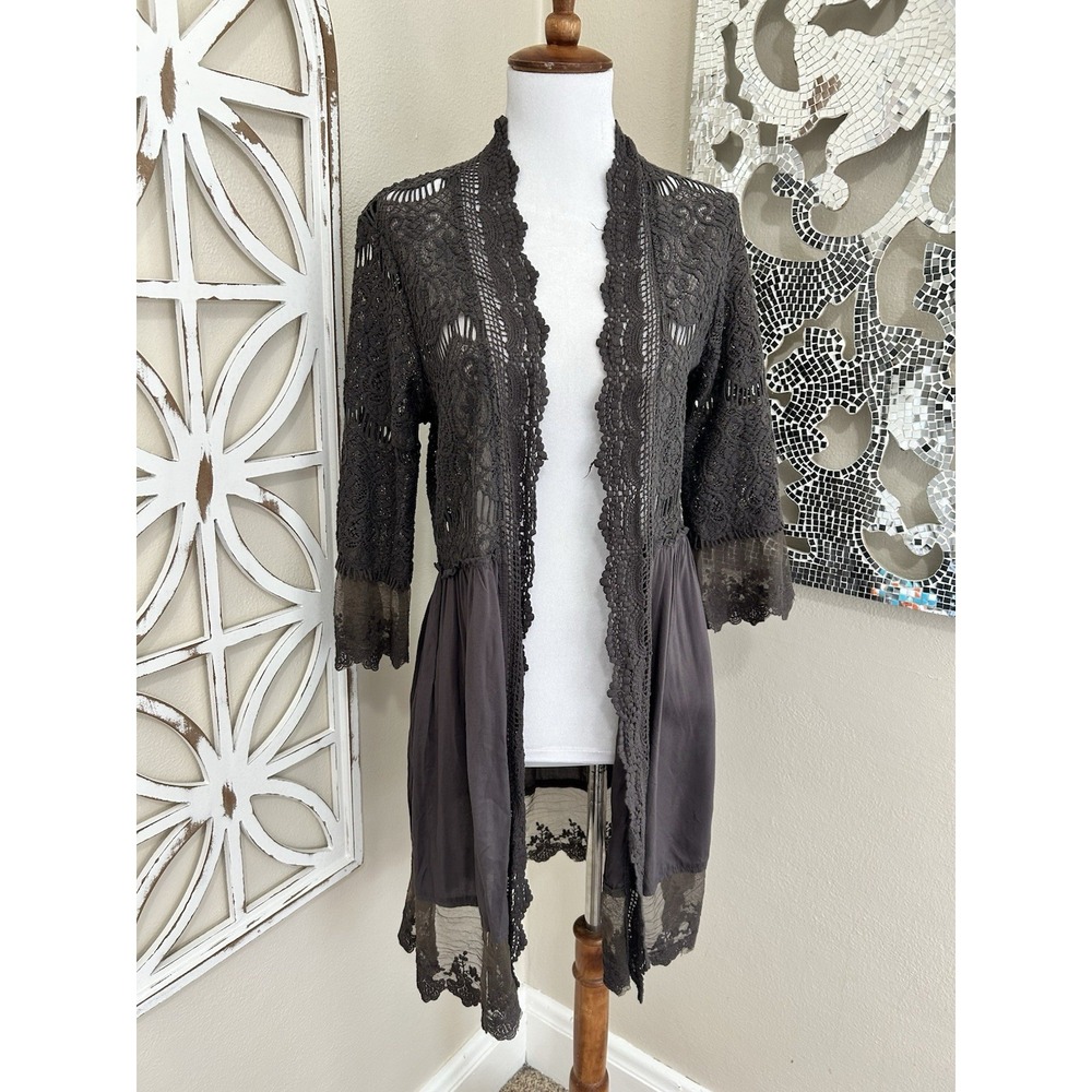 Bke Boutique Y2K Cardigan SMALL Crochet Boho Whimsical Fairy Cottage Western